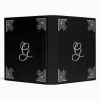 Bold Black and White Vintage Personalized 3 Ring Binder