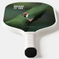 Funny Curious Guinea Turaco Green Bird Pickleball Paddle