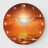 Sunset Orange Golden Sky Sea of Gold Inspiration Large Clock