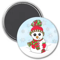 Cute Winter Snowman Christmas or Holiday Magnet