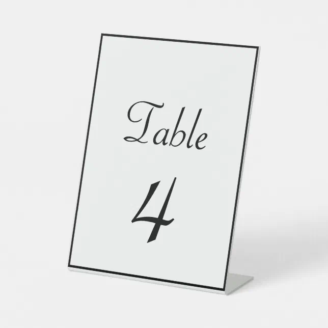Classic Formal Black & White Wedding Table Number Pedestal Sign