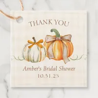 Personalized Bridal Shower Rustic Autumn Thank You Favor Tags