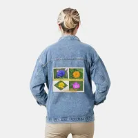 Stay Beautiful and Blooming Photo Collage Denim Jacket