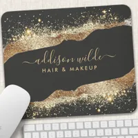 Stunning Black And Gold Glitter Script Business Mouse Pad