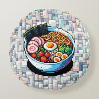 Pixel Art Ramen Noodles  Round Pillow