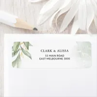 Modern Greenery Watercolour Foliage Address Label