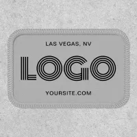 Grey and Black Modern Rectangular Logo Patch