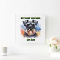 National Purebred Dog Day Celebration Schnauzer Square Wall Clock