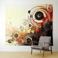 Spirals in Ink and Watercolor painting Tapestry