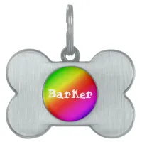 Diagonal Rainbow Gradient Red to Green Pet Name Tag