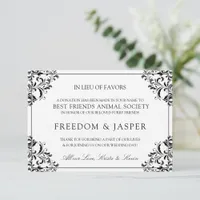 Elegant Wedding Donation Cards | Black