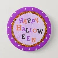 Happy Halloween Purple and Orange Buttons