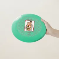 Wed Couple Photo Names Date Diamond Pattern Green Wham-O Frisbee