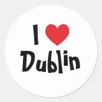 I Love Dublin Classic Round Sticker