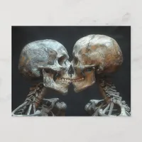 Skeleton Kiss Postcard