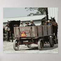 Amish Boy Waves Poster