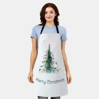 Minimalist Watercolor Christmas Tree Apron