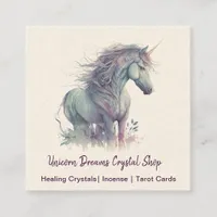 Purple Unicorn Square Business Card