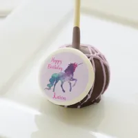 Customized Happy Birthday Purple and Blue Unicorn Cake Pops