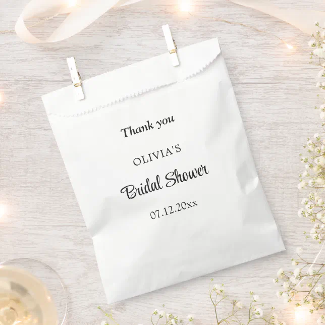 Simple Minimalist Bridal Shower Favor Bags