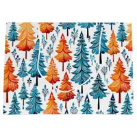 Pretty Watercolor Christmas Trees Large Gift Bag