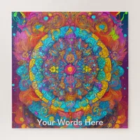 Rainbow Garden Neon Psychedelic Nature   Jigsaw Puzzle