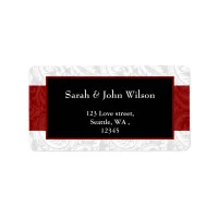 red, return address label