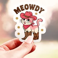 Meowdy Cowgirl Cat Vinyl Sticker