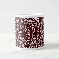 Red, Black and White Hearts Subtle Giant Coffee Mug