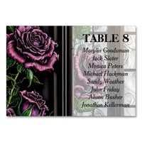 Purple roses by the window - gothic style  table number