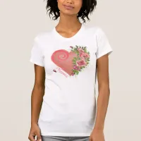 Pink Heart Floral  T-Shirt