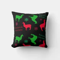 Fa la la la LLama Christmas Holidays Festive Throw Pillow