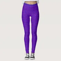 Lilac Mauve Shades Starry Boxes Pattern Fitness Leggings