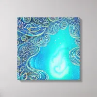 Blue and Teal Abstract Art Canvas Print