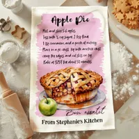 Apple Pie Recipe Personalized Kitchen Towel