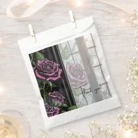 Purple roses by the window - gothic style wedding  favor bag