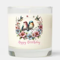 Love Birds Spring Flowers Floral Scented Candle