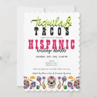 Tacos Tequila Margaritas Hispanic Heritage Fiesta Invitation