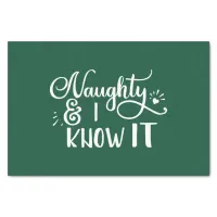 naughty and I know it Funny Christmas Tissue Paper