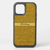 Metallic Gold Glitter Artsy Abstract Add Name Otterbox iPhone Case