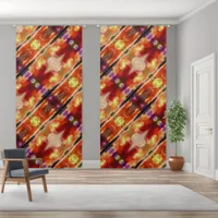 Colorful abstract Santa Monica Pier tiled Blackout Curtains