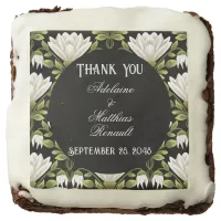 Elegant Black & White Floral Wedding: Calligraphy  Brownie