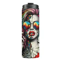 Grunge Art | Fractured Woman Abstract Thermal Tumbler