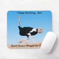 Funny Keep on Running Ostrich Photo Mouse Pad