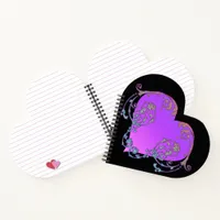 Elegant, Romantic Purple Heart with Flourish  Notebook