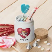 Cupid on Red Heart Candy Jar