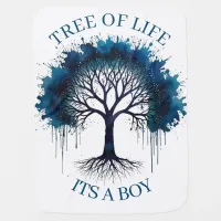 Cute Tree of Life Watercolour T-Shirt Baby Blanket