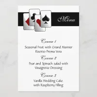 Las vegas wedding menu cards