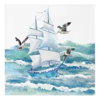 Cute Blue Sail Away Acrylic Print