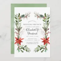 Wintertide Woodland Christmas Wedding Brunch Invitation